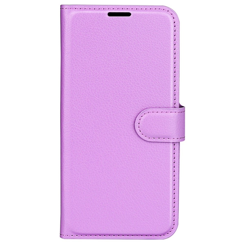 Litchi könyv tok iPhone 16 Pro Max készülékhez - lila
