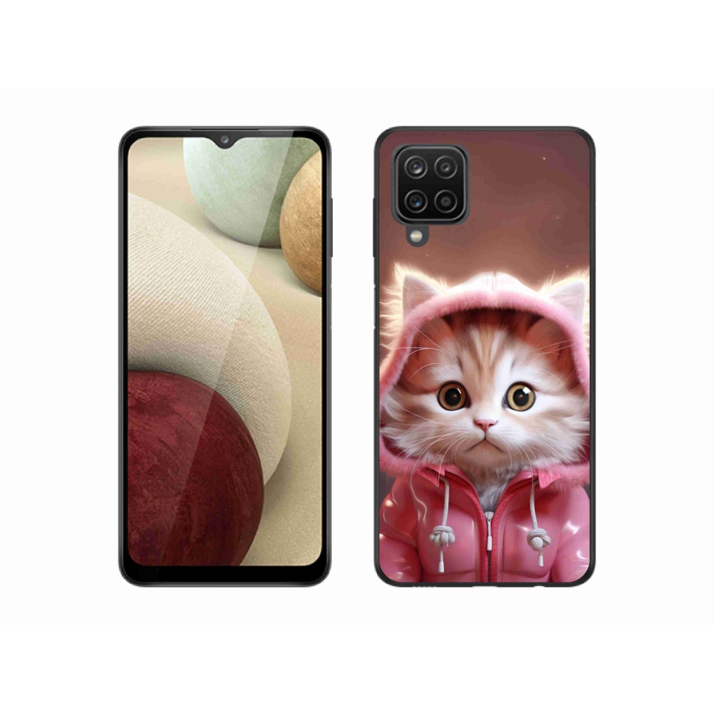 Gél borítás mmCase Samsung Galaxy A12 készülékhez - aranyos cica 3