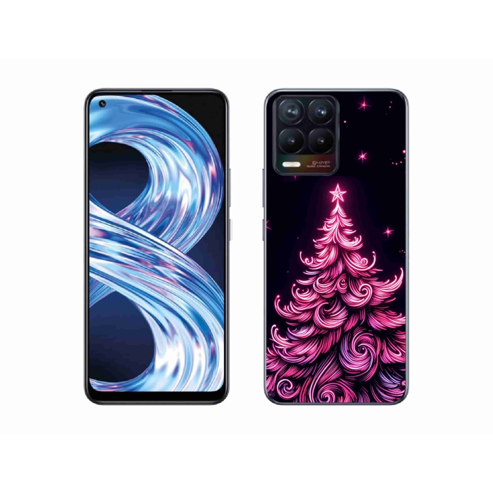 Gél borítás mmCase a Realme 8 Pro-hoz - neon karácsonyfa 2