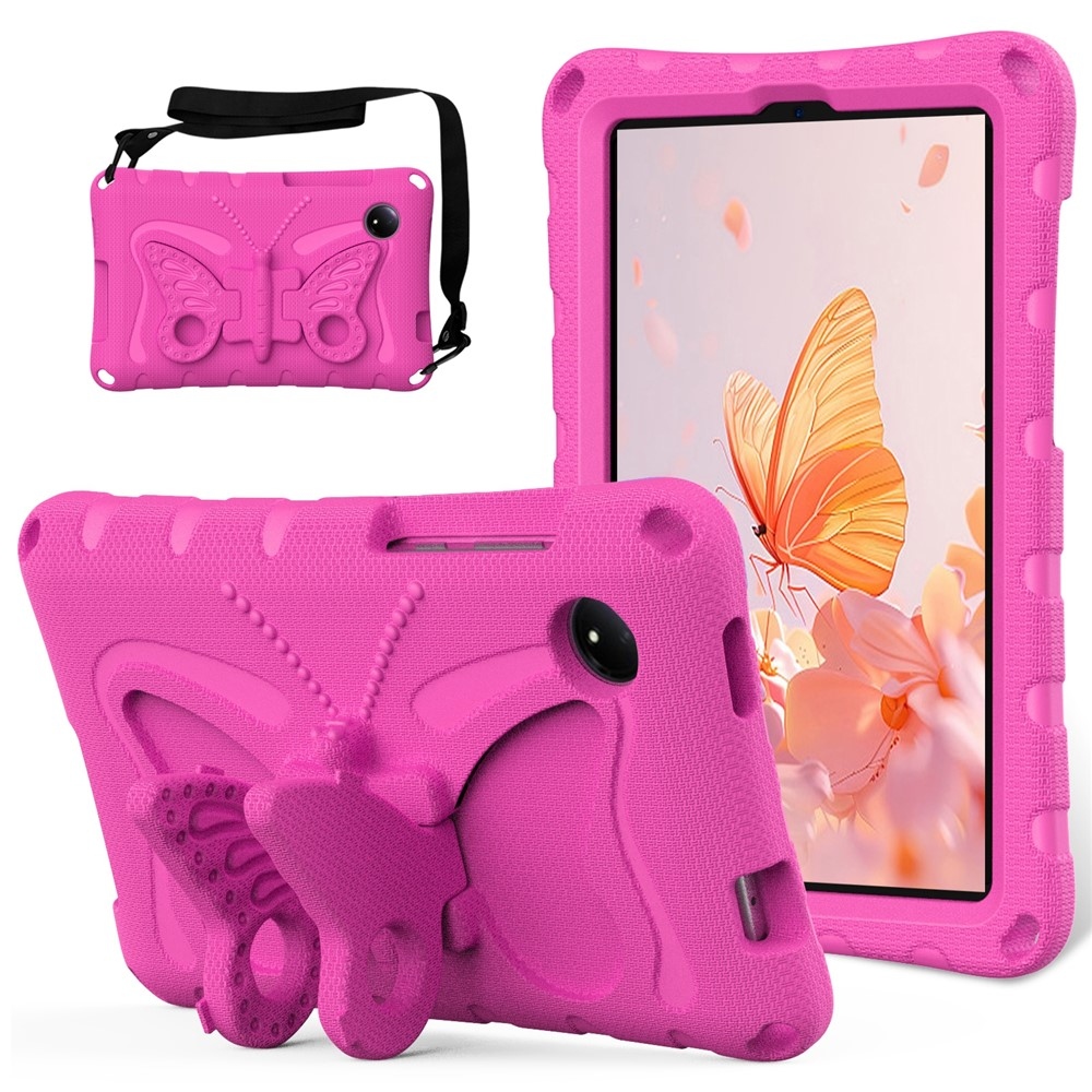 Gyerekek Pillangó EVA tartós tok pánttal Xiaomi Redmi Pad SE 8.7 tablethez - rózsaszínű