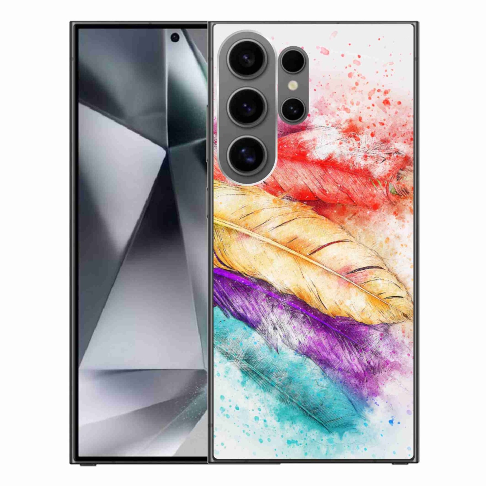 Zselés borítás mmCase Samsung Galaxy S24 Ultra készülékhez - színes tollakkal