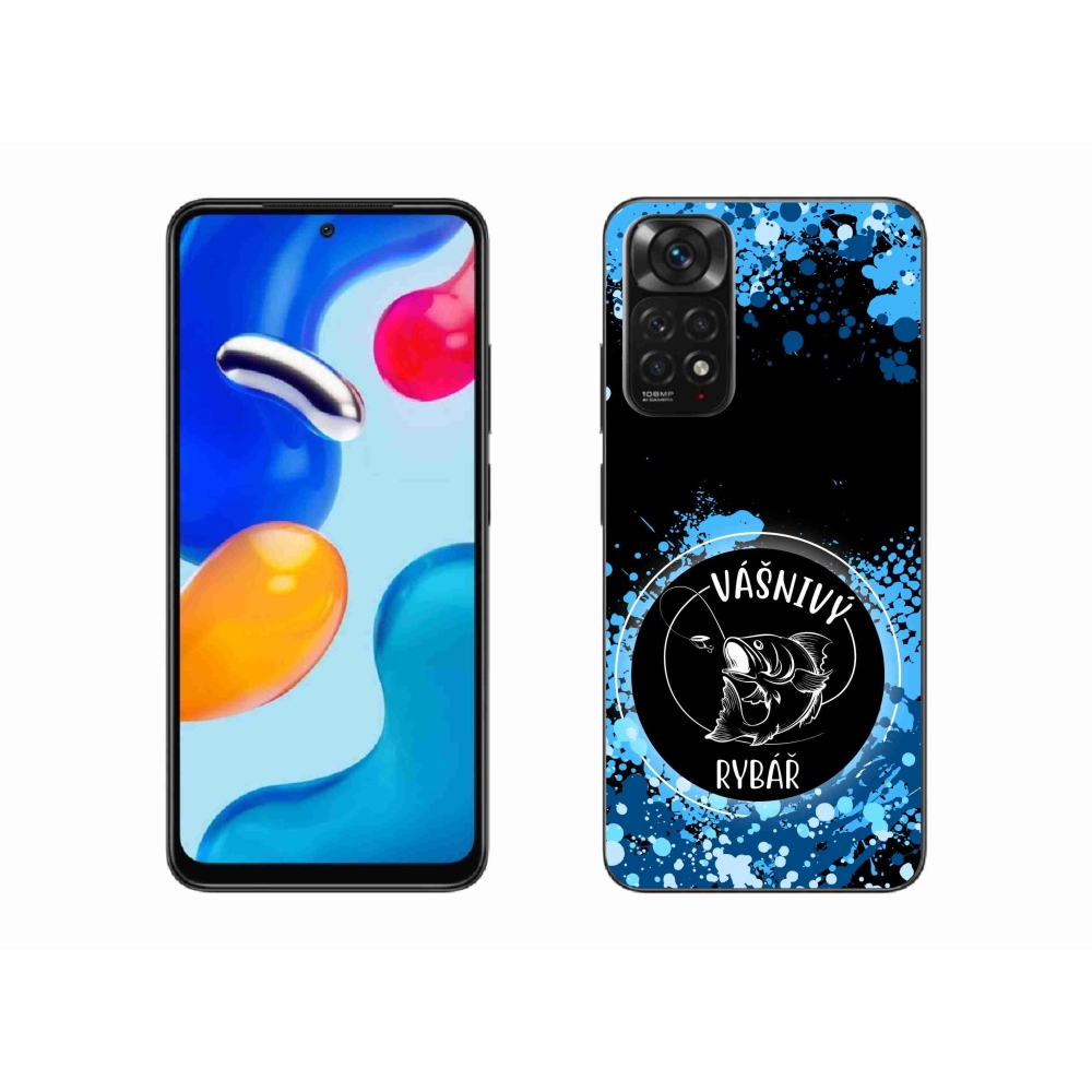 Gél borító mmCase a Xiaomi Redmi Note 11S 4G - szenvedélyes halász fekete háttérrel