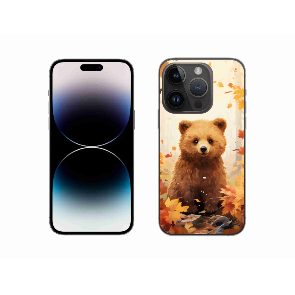 Zselés borítás mmCase iPhone 14 Pro készülékhez - medve az erdőben