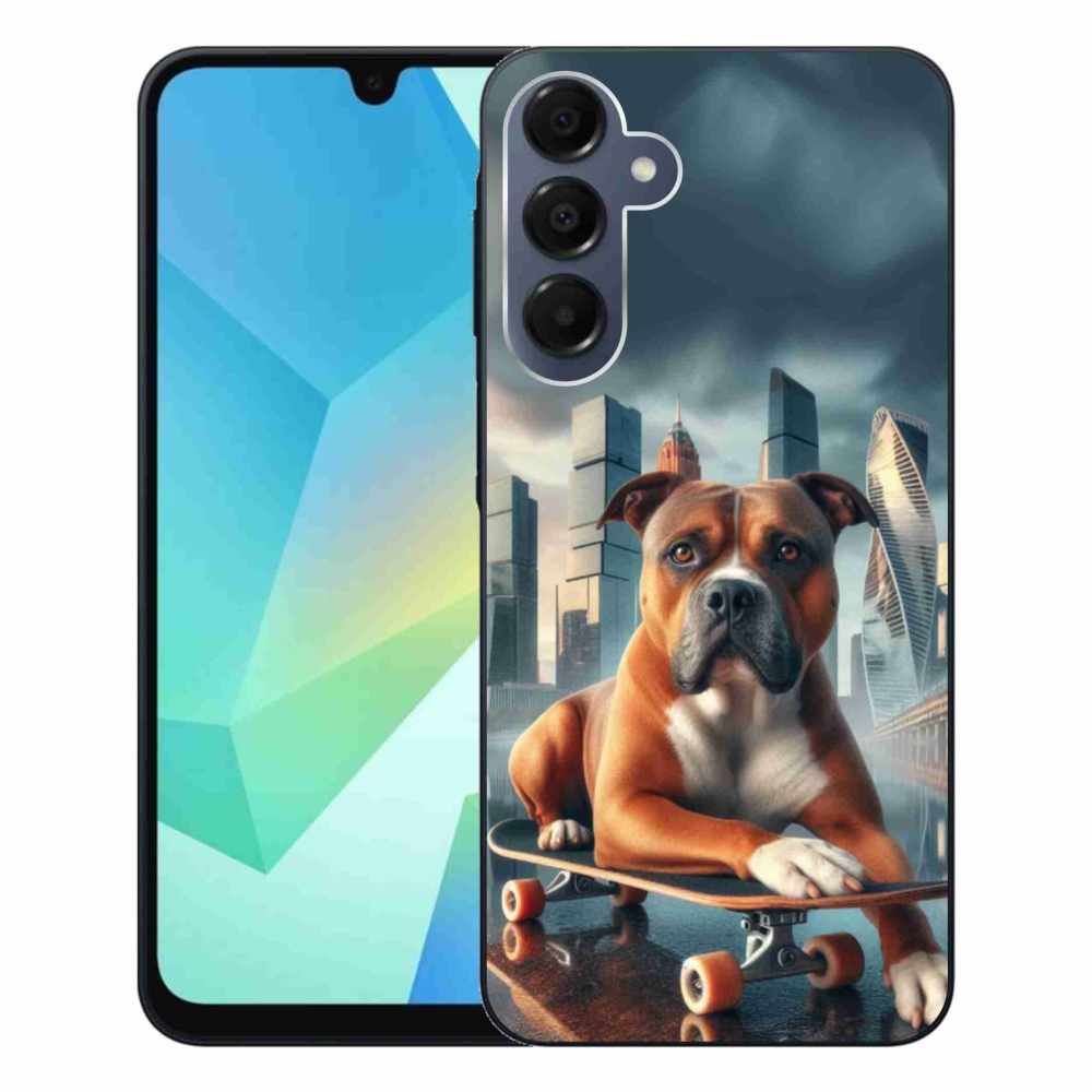 Zselés borítás mmCase Samsung Galaxy A16 4G/5G készülékhez - kutya gördeszkán