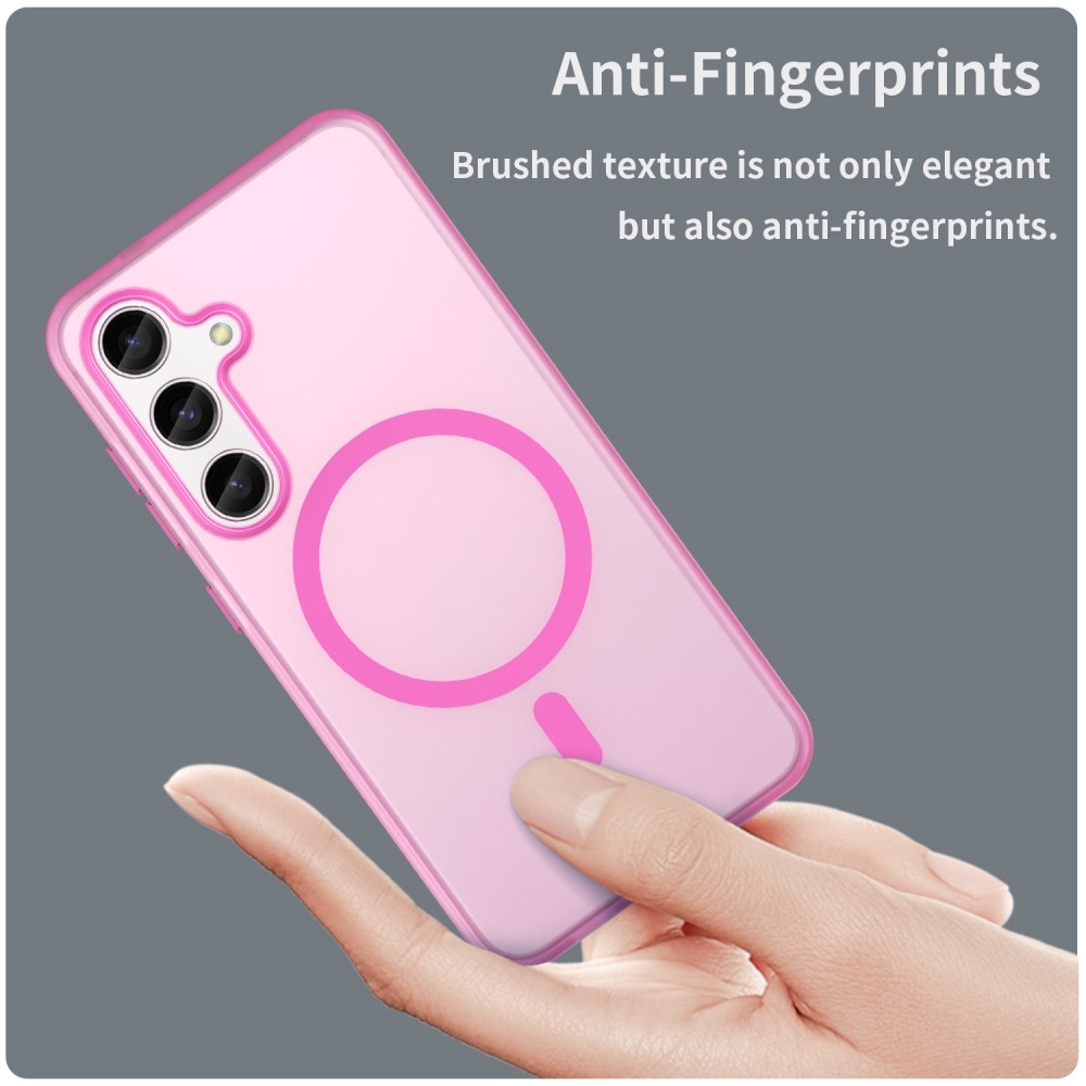 Frost zselés tok MagSafe támogatással Samsung Galaxy S24+/S25+ készülékhez - rózsaszín