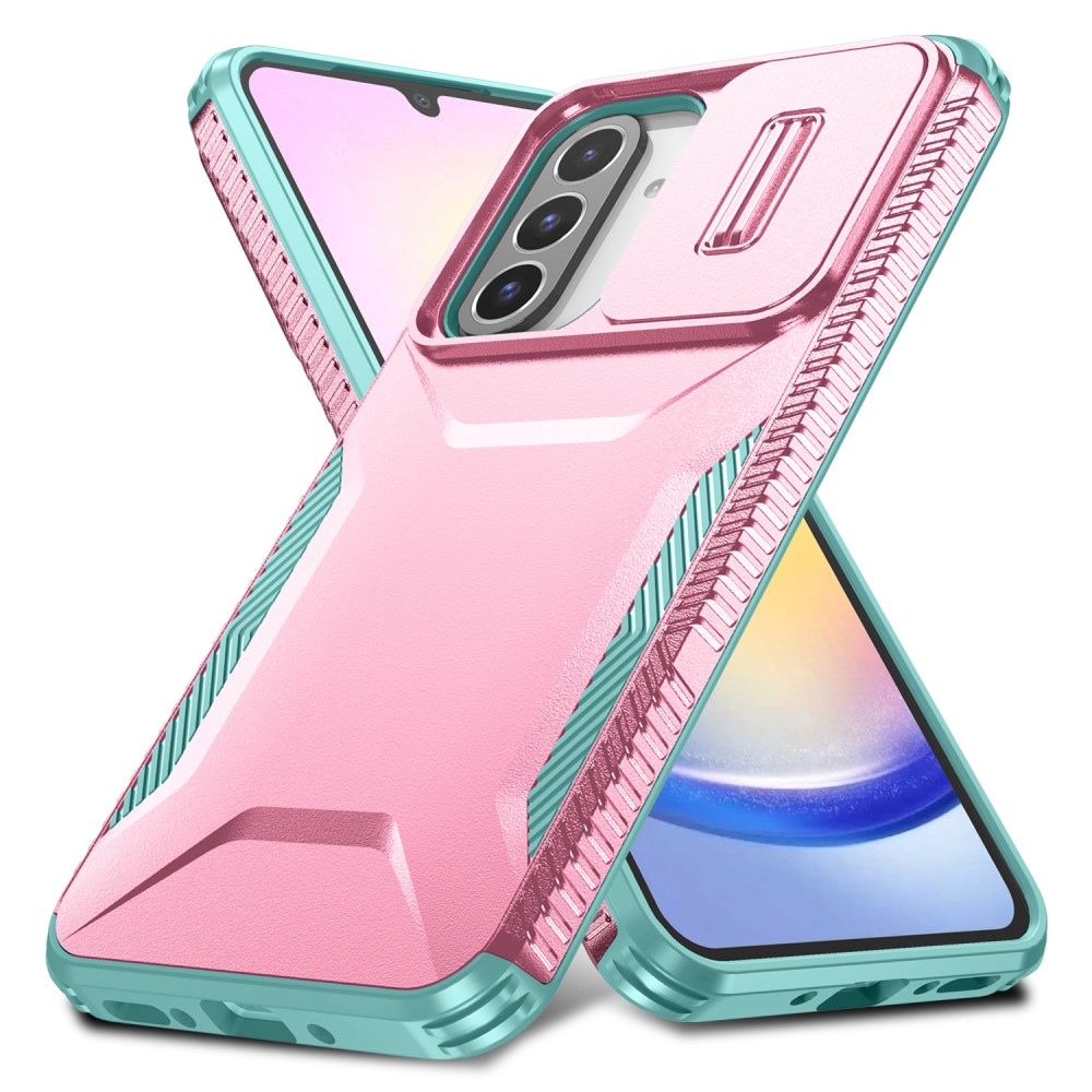 Csúszásálló, tartós borítás Samsung Galaxy A26 5G készülékhez - rózsaszín/kék-zöld