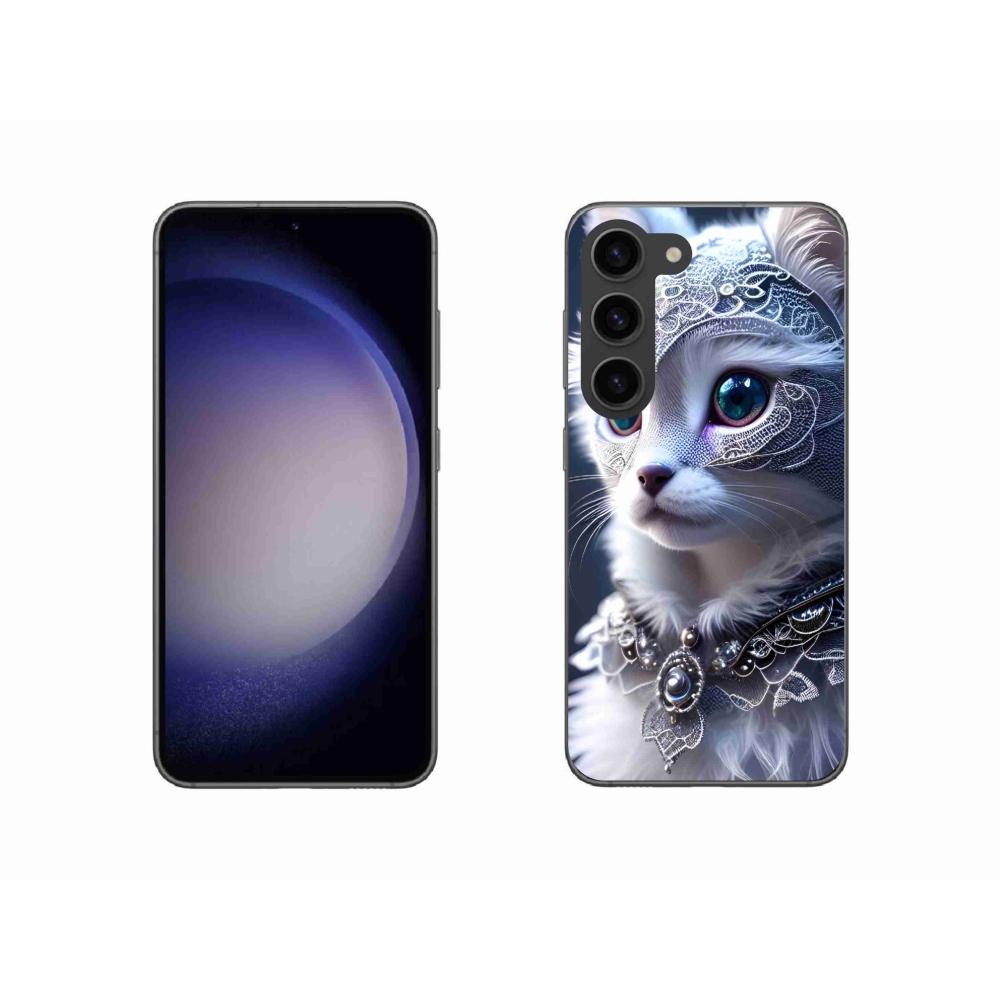 Gél védőhuzat mmCase Samsung Galaxy S23 5G - fehér macska