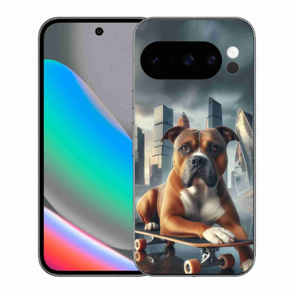 Gél borítás mmCase a Google Pixel 10 Pro számára - kutya gördeszkán