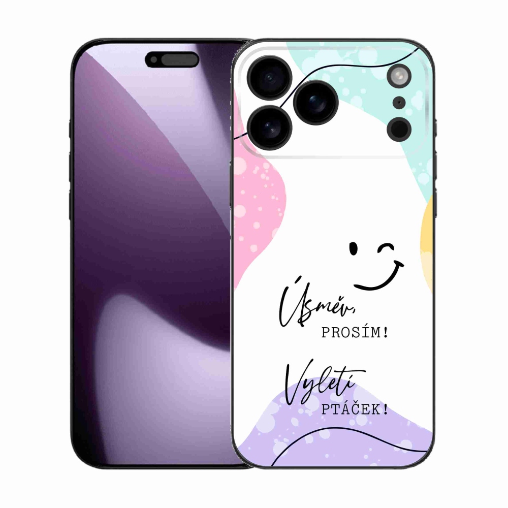 Gél borítás mmCase iPhone 17 Pro Max készülékhez - vicces szöveg 4 fehér háttér