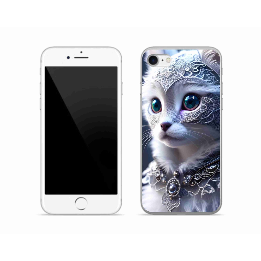 Zselés borítás mmCase iPhone SE (2020) - fehér macska