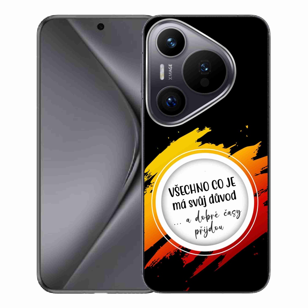 Gél borítás mmCase a Huawei Pura 70 Pro - idézet 3 fekete háttérrel