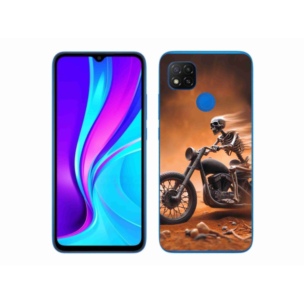 Gél borítás mmCase a Xiaomi Redmi 9C-hez - csontváz egy motorkerékpáron