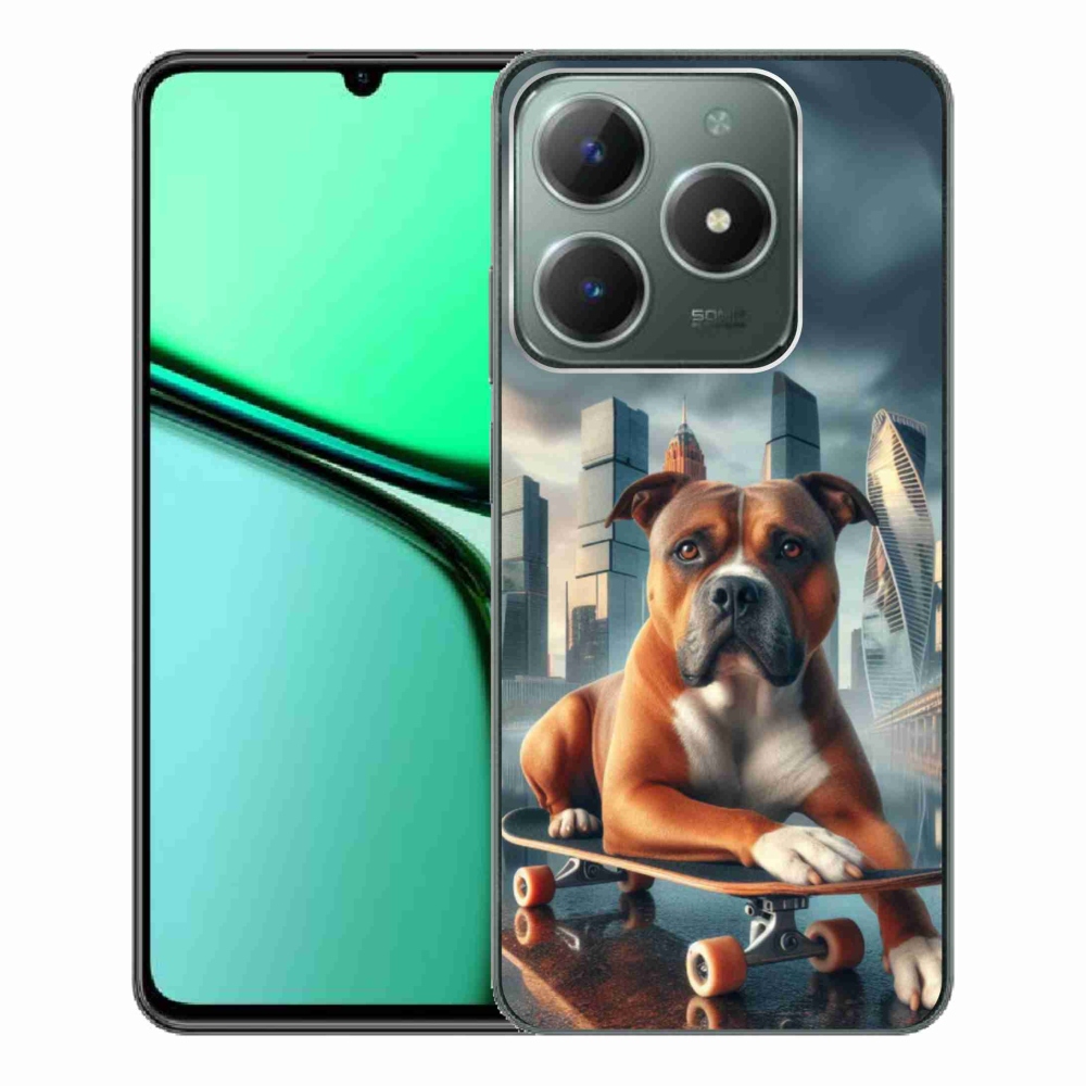 Gél borítás mmCase a Realme C61 készülékhez - kutya gördeszkán