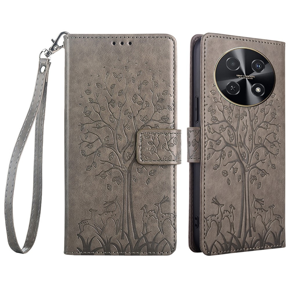 Fa könyvtáska Huawei Nova 12i készülékhez - szürke