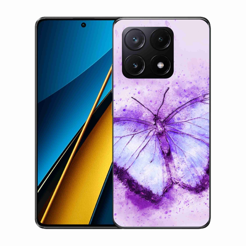 Gél borítás mmCase a Xiaomi Poco X6 Pro 5G számára - lila pillangó