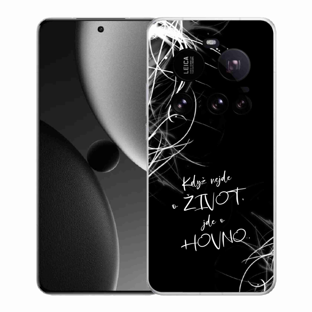 Gél borító mmCase a Xiaomi 15 Ultra számára - vicces szöveg 16 fekete háttérrel