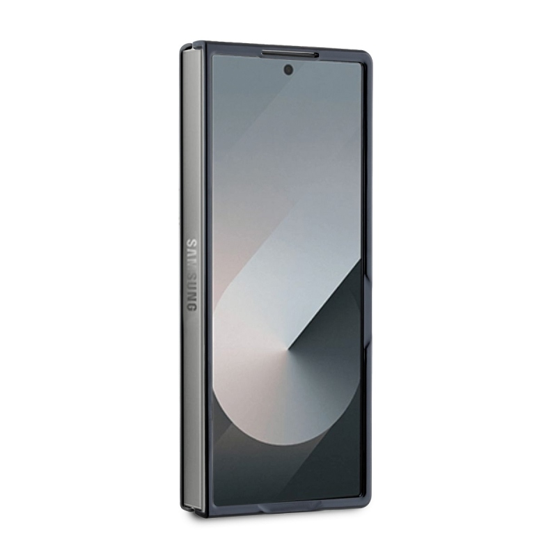 DKNY PU bőr Stack Logo MagSafe hátlap a Samsung Galaxy Z Fold 6-hoz Fekete fekete