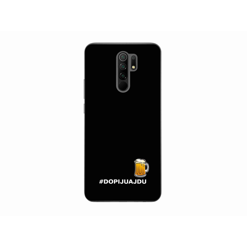 Gél borítás mmCase a Xiaomi Redmi 9 - sör motívum 1 fekete háttérrel