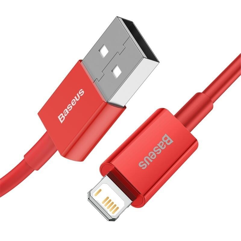 BASE lightning töltő- és csatlakozókábel az Apple számára 1m - piros