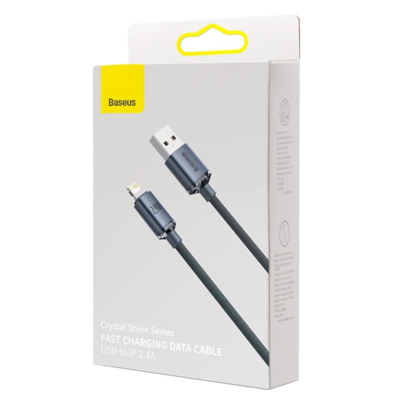 Baseus CAJY000001 Crystal Shine sorozatú adatkábel USB - Lightning 20W 1.2m fekete