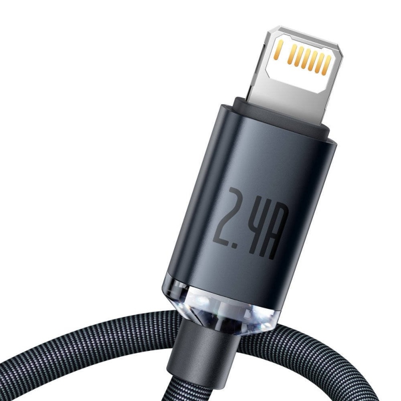 Baseus CAJY000001 Crystal Shine sorozatú adatkábel USB - Lightning 20W 1.2m fekete