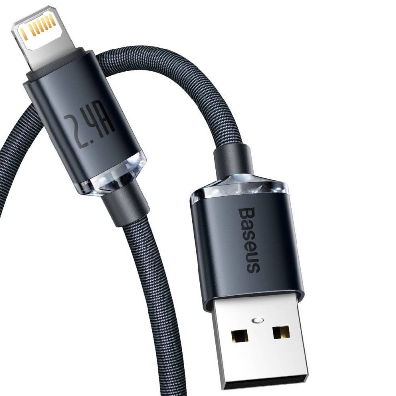 Baseus CAJY000001 Crystal Shine sorozatú adatkábel USB - Lightning 20W 1.2m fekete