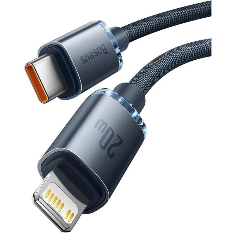Baseus CAJY000201 Crystal Shine sorozatú adatkábel USB-C - Lightning 20W 1.2m Fekete