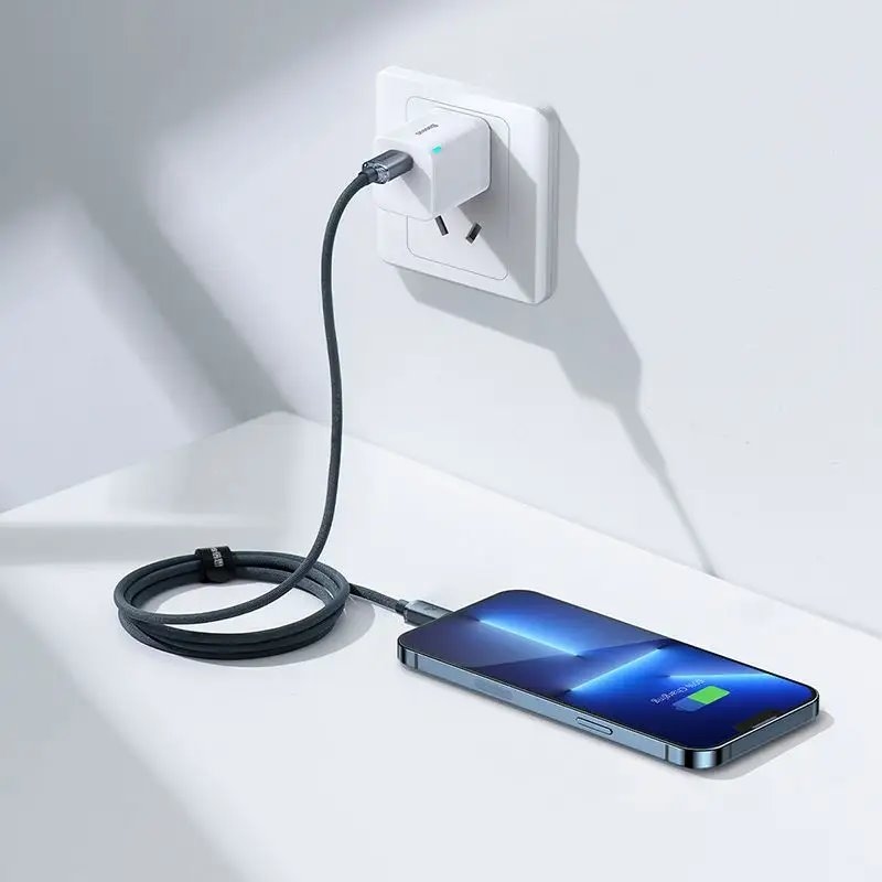 Baseus CAJY000201 Crystal Shine sorozatú adatkábel USB-C - Lightning 20W 1.2m Fekete