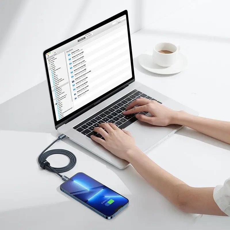 Baseus CAJY000201 Crystal Shine sorozatú adatkábel USB-C - Lightning 20W 1.2m Fekete