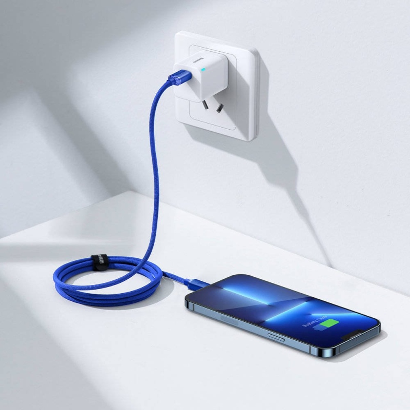 Baseus CAJY000203 Crystal Shine sorozatú adatkábel USB-C - Lightning 20W 1.2m kék