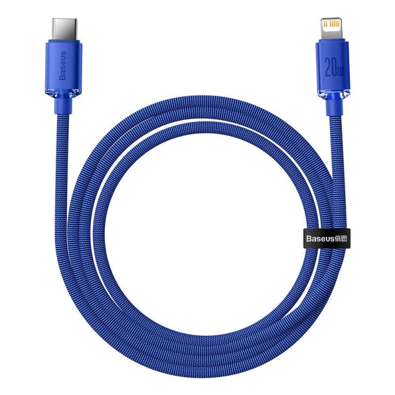 Baseus CAJY000203 Crystal Shine sorozatú adatkábel USB-C - Lightning 20W 1.2m kék