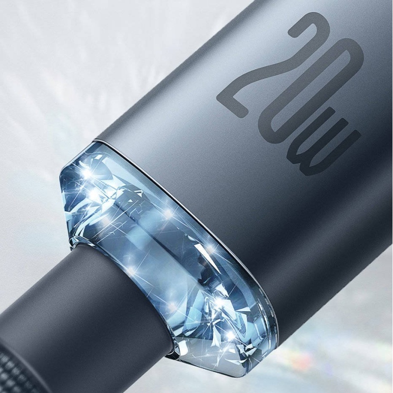 Baseus CAJY000203 Crystal Shine sorozatú adatkábel USB-C - Lightning 20W 1.2m kék