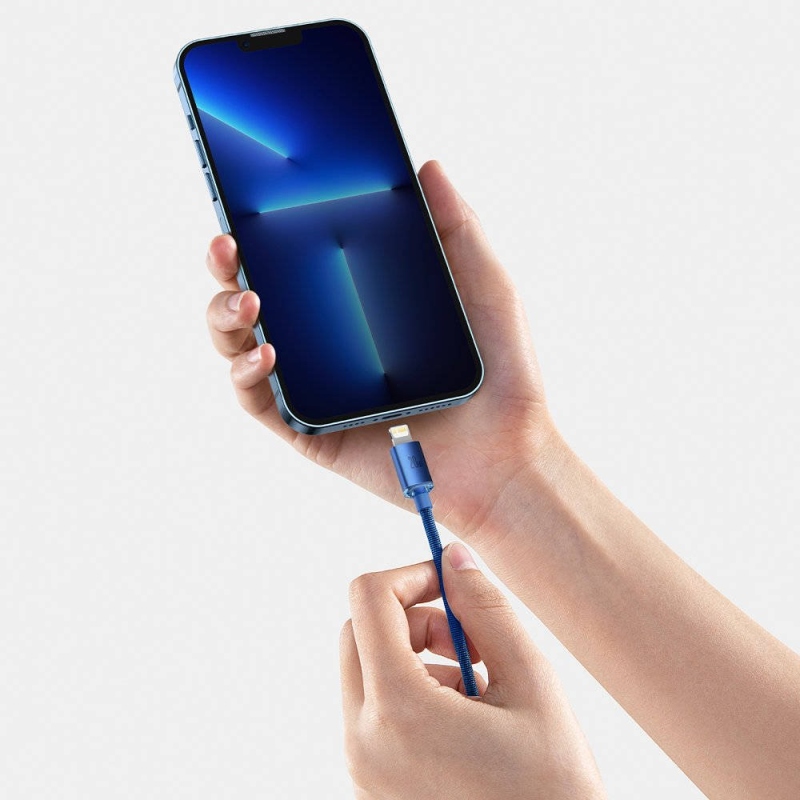 Baseus CAJY000203 Crystal Shine sorozatú adatkábel USB-C - Lightning 20W 1.2m kék