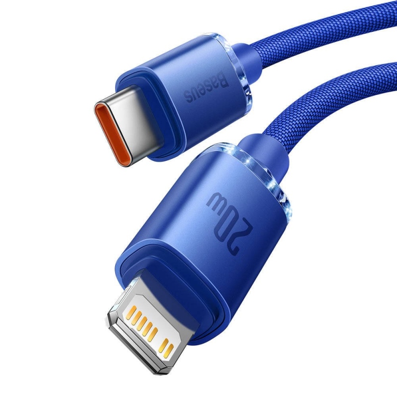 Baseus CAJY000203 Crystal Shine sorozatú adatkábel USB-C - Lightning 20W 1.2m kék
