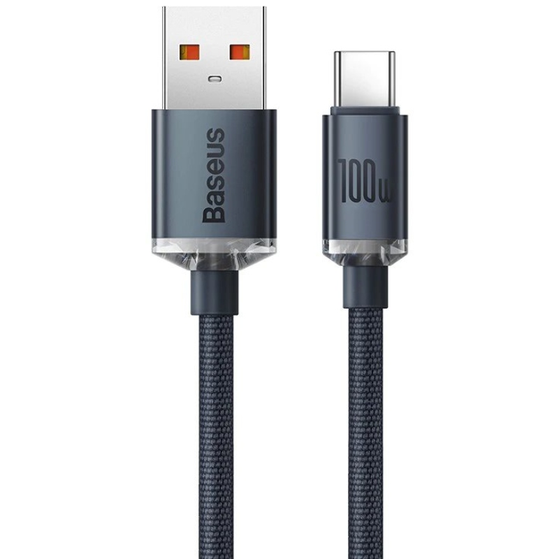 Baseus CAJY000401 Crystal Shine sorozatú adatkábel USB - USB-C 100W 1.2m Fekete