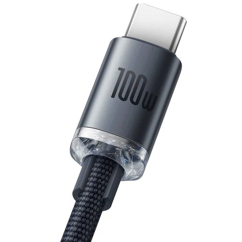 Baseus CAJY000401 Crystal Shine sorozatú adatkábel USB - USB-C 100W 1.2m Fekete