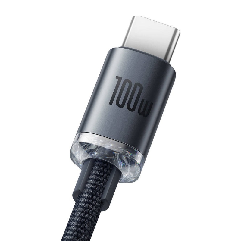 Baseus CAJY000501 Crystal Shine sorozatú adatkábel USB - USB-C 100W 2m fekete