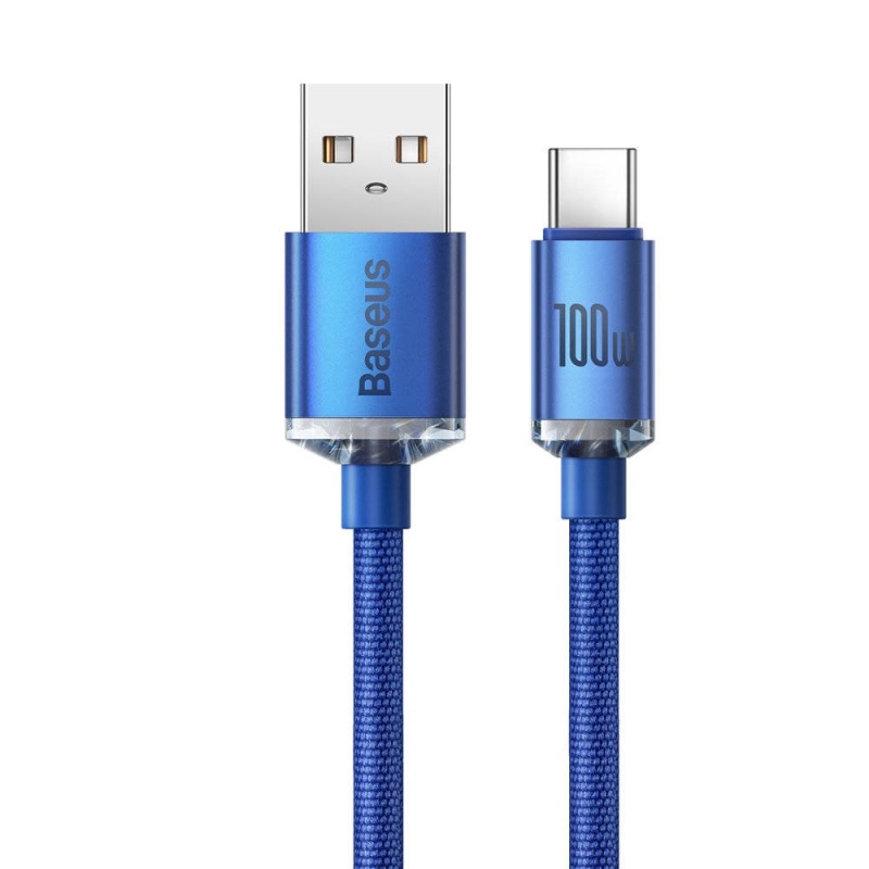 Baseus CAJY000503 Crystal Shine sorozatú adatkábel USB - USB-C 100W 2m kék
