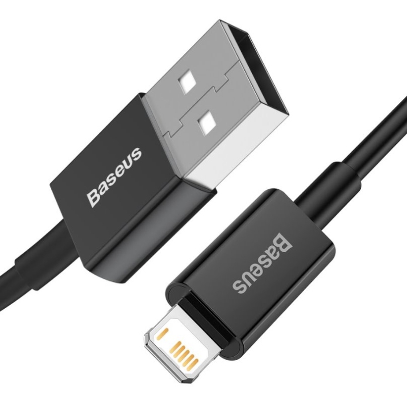 Baseus CALYS-A01 Superior gyors töltő adatkábel USB Lightning 2.4A 1m Fekete