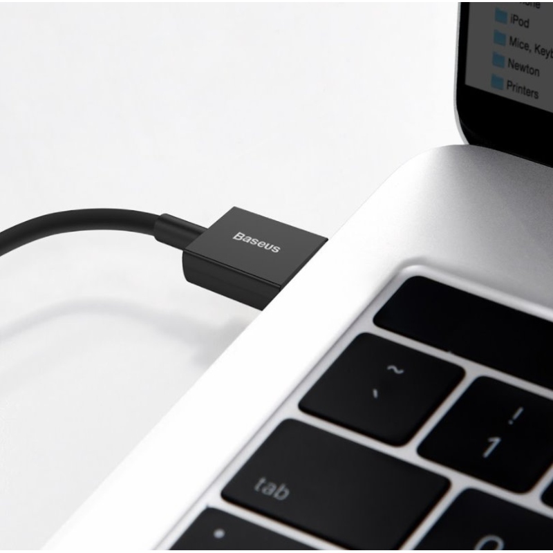 Baseus CALYS-A01 Superior gyors töltő adatkábel USB Lightning 2.4A 1m Fekete