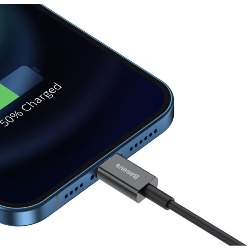 Baseus CALYS-C01 Superior gyors töltő adatkábel USB Lightning 2.4A 2m Fekete