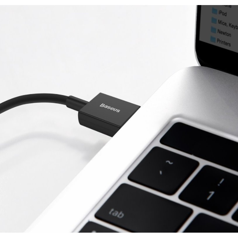 Baseus CALYS-C01 Superior gyors töltő adatkábel USB Lightning 2.4A 2m Fekete