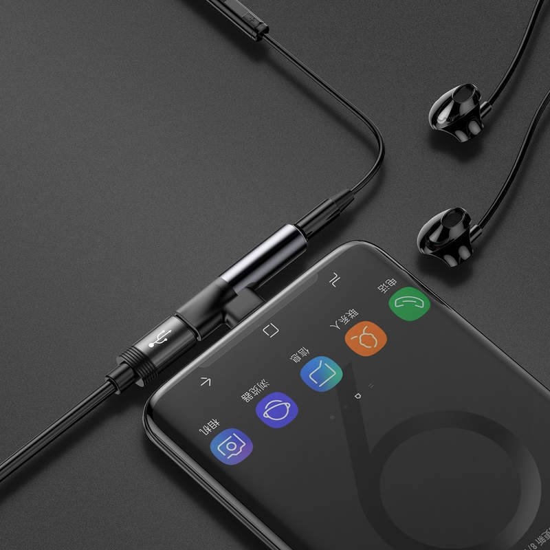 Baseus CATL41-01 USB-C/3,5 mm-es csatlakozó Fekete