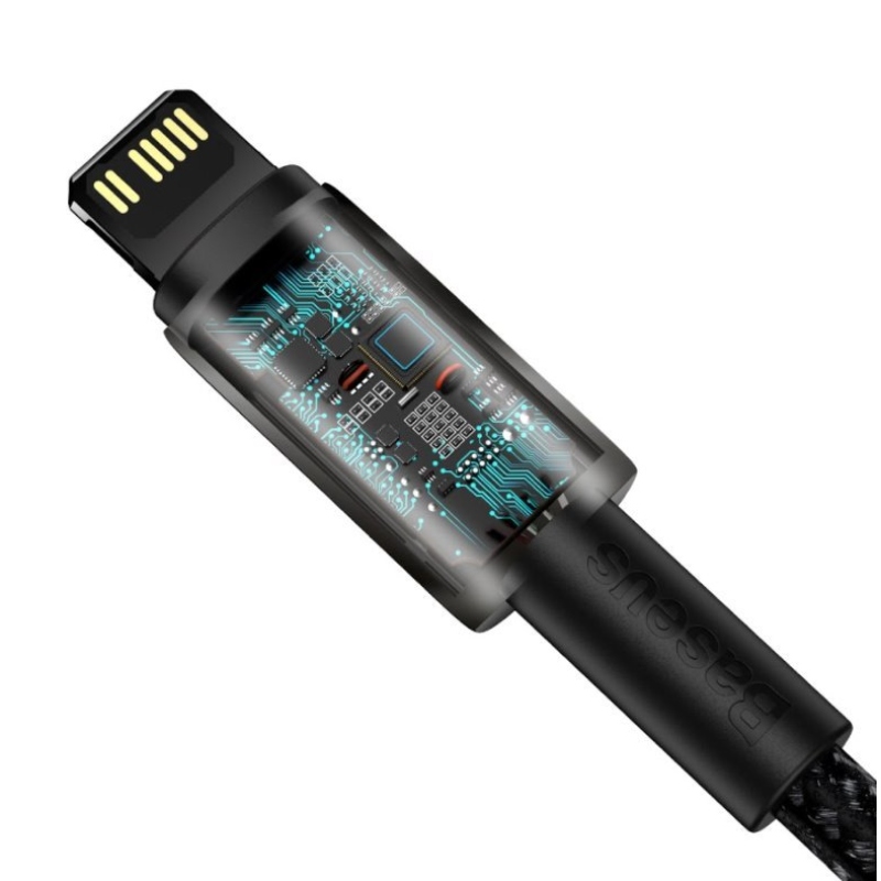 Baseus CATLWJ-A01 Tungsten Gold gyors töltőkábel USB-C Lightning 20W 2m fekete