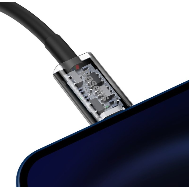 Baseus CATLYS-C01 Superior gyors töltő adatkábel USB-C Lightning 20W 2m Fekete
