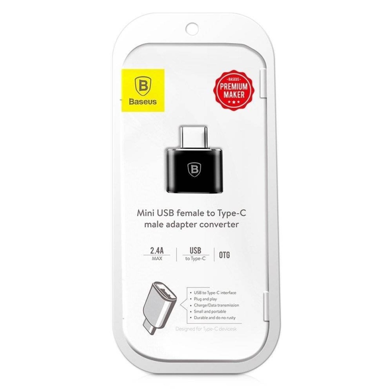 Baseus CATOTG-01 USB-A USB-C adapterre Fekete