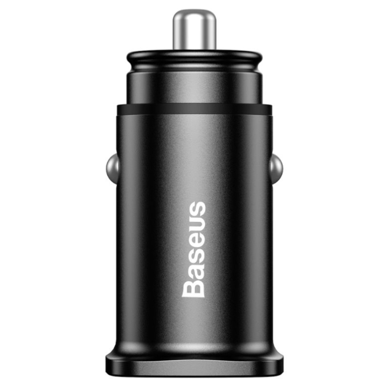 Baseus CCALL-DS01 négyzet alakú autós töltő 2xUSB QC3.0 30W Fekete