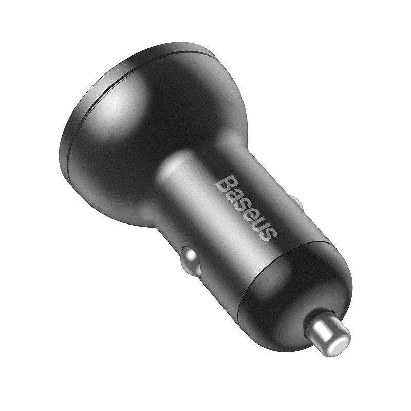 Baseus CCBX-0G autós töltő kijelzővel 24W 2x USB szürke