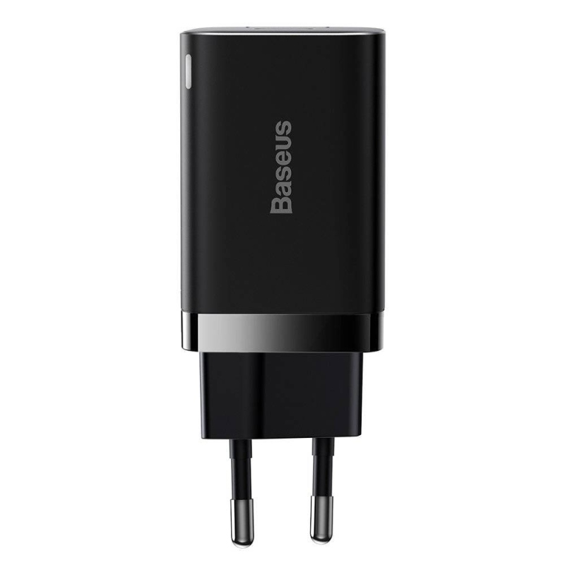 Baseus CCSUPP-E01 Super Si gyorstöltő USB + USB-C 30W fekete