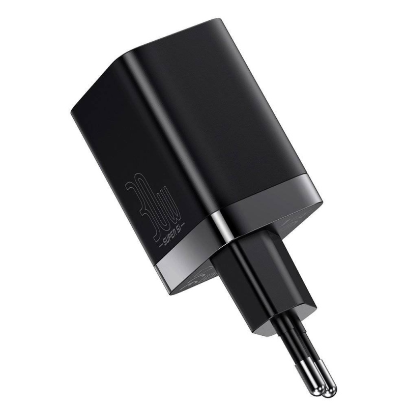 Baseus CCSUPP-E01 Super Si gyorstöltő USB + USB-C 30W fekete